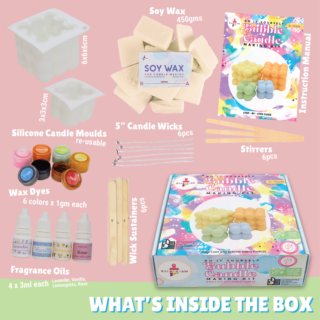 Kalakaram DIY Bubble Candle Making Kit