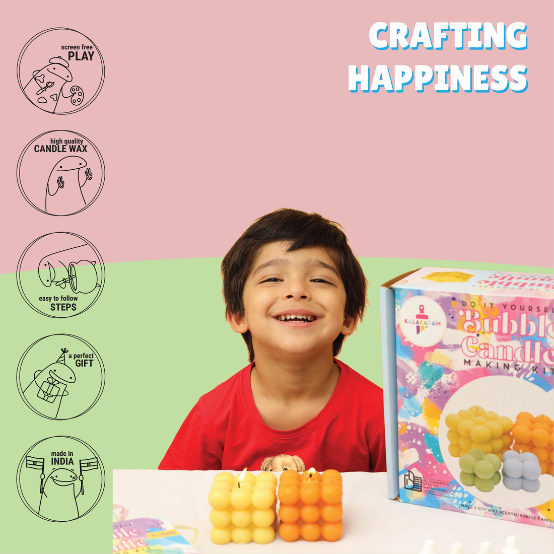 Kalakaram DIY Bubble Candle Making Kit