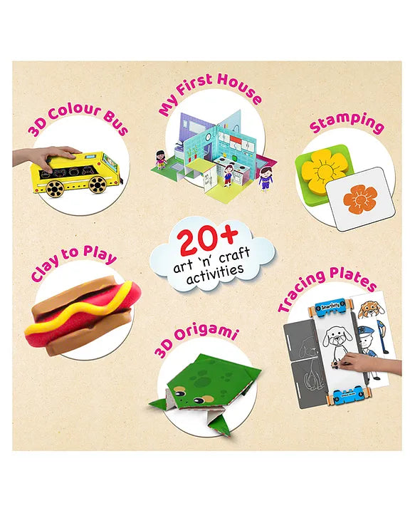 Smartivity 20 in 1 Art N Craft Kit for Boys & Girls - Multicolor