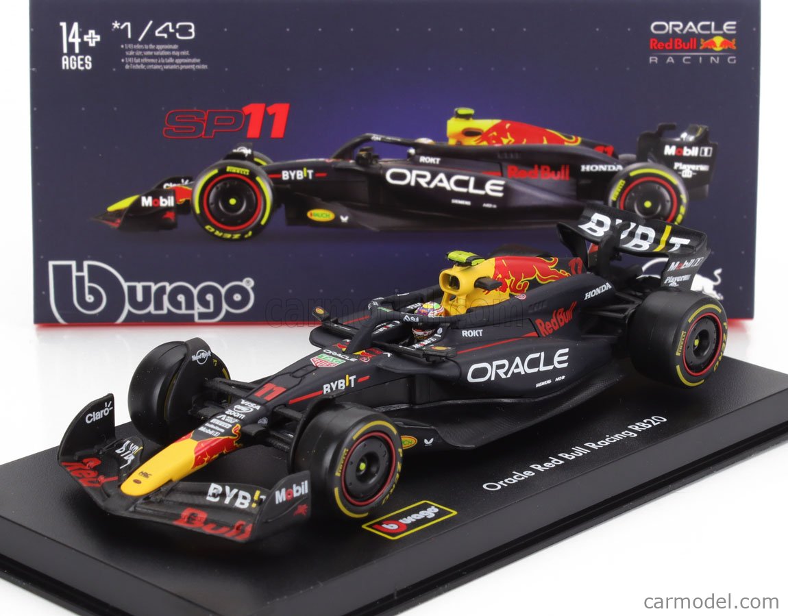 BURAGO - RED BULL - F1 RB20 TEAM ORACLE RED BULL RACING N 11 SEASON 2024 SERGIO PEREZ - WITH PILOT AND SHOWCASE