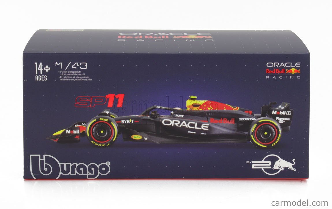 BURAGO - RED BULL - F1 RB20 TEAM ORACLE RED BULL RACING N 11 SEASON 2024 SERGIO PEREZ - WITH PILOT AND SHOWCASE
