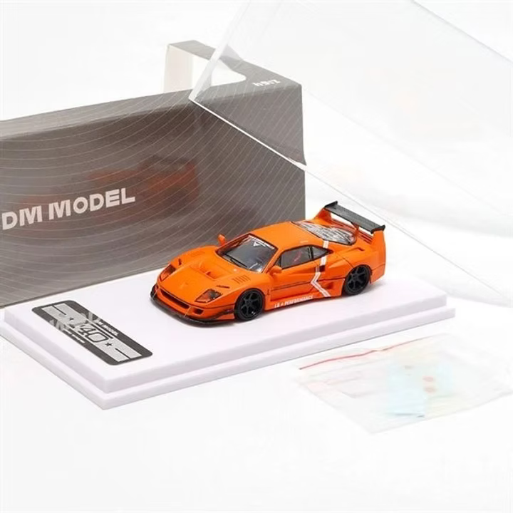 DM MODELS FERRARI F40 ORANGE 1/64 SCALE DIECAST CAR MODEL