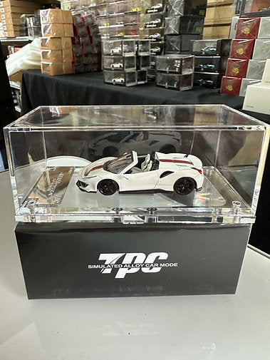 FERRARI 488 PISTA SPIDER NOVITEC PEARL WHITE 1/64 DIECAST CAR MODEL BY TPC