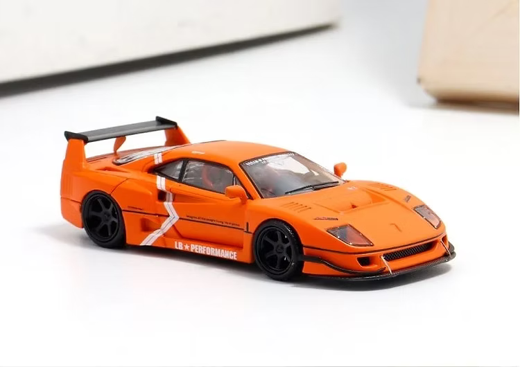 DM MODELS FERRARI F40 ORANGE 1/64 SCALE DIECAST CAR MODEL