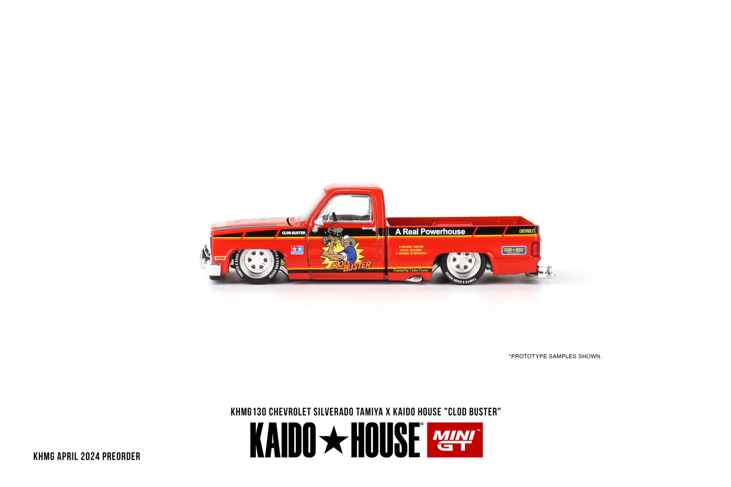 Kaido House x Mini GT 1:64 Silverado Tamiya x Kaido House CLOD Buster Orange KHMG130