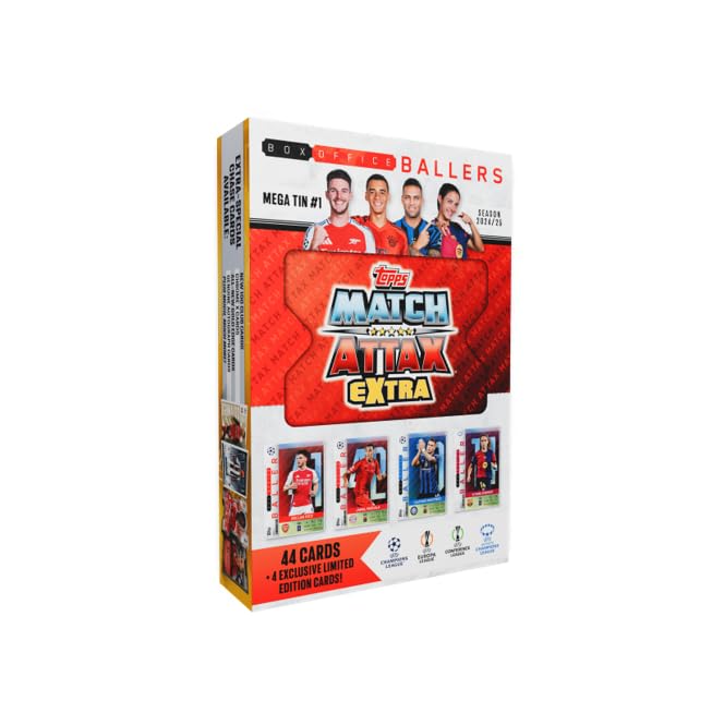 Topps UCL & WUCL Match Attax Extra 2025 Trading & Collectible Card Game (Mega Tin #1 - Box Office Ballers)
