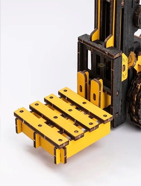 CurioToys Wooden Forklift DIY Model Kit Toy