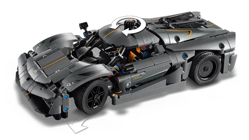 LEGO Technic Koenigsegg Jesko Absolut Grey Hypercar, Sports Car Building Toy Set for Boys and Girls, Vehicle Racing Car for Kids, Buildable Model Kit, Sports Car Toy