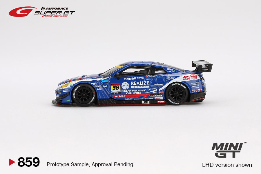 MINI GT Nissan GT-R NISMO GT3 #56 " REALIZE NISSAN MECHANIC CHALLENGE GT-R" 2023 SUPER GT SERIES