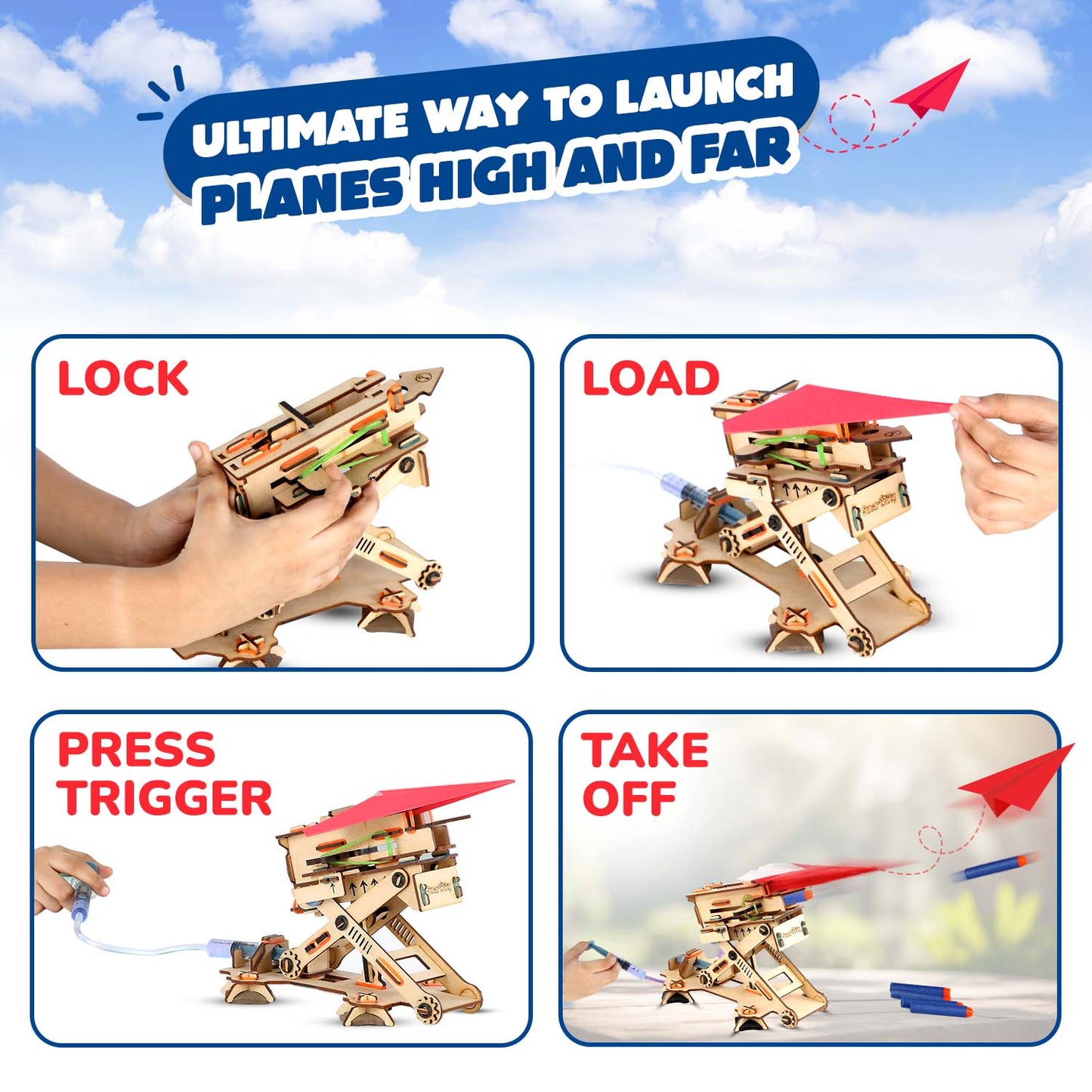 Hydraulic Plane Launcher | DIY STEM Construction Toy
