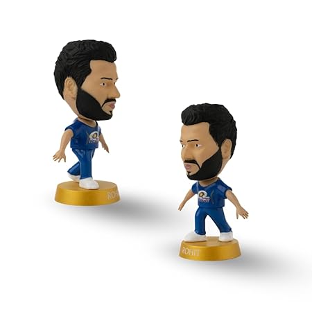 CRICKET ICONS Rohit Sharma Mumbai Indians Collectible Figurine, IPL Edition 360° Rotatable Head, MI Cricket Player for Fans & Collectors Pack of 1