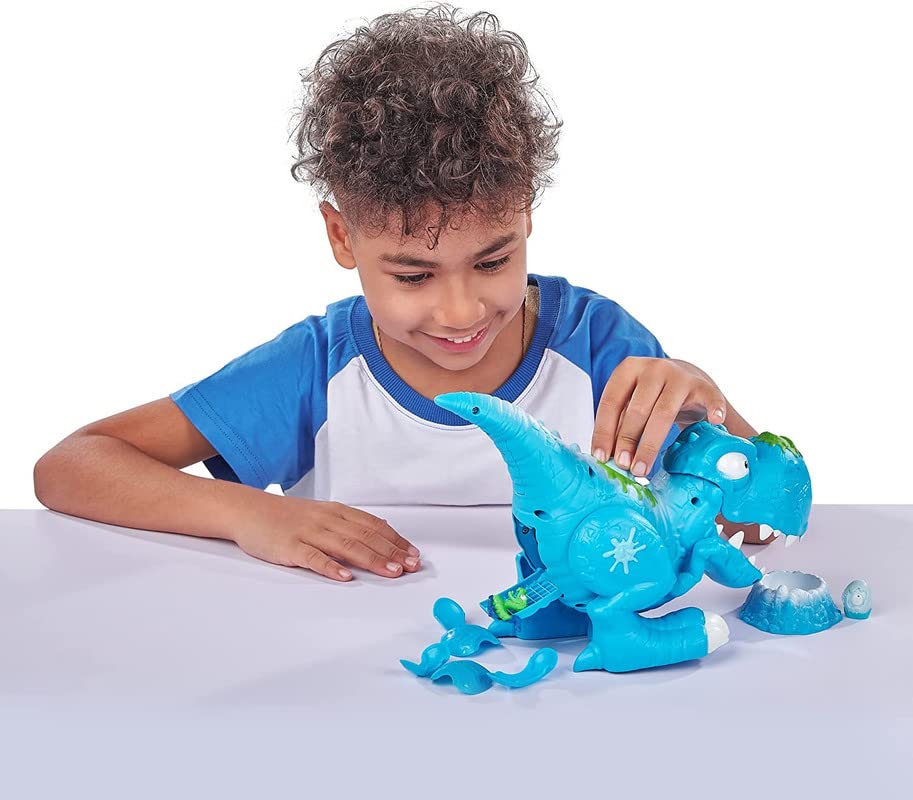 Dino Ice Age Ice Rex Playset Series 3 T-Rex Toy Set by ZURU with Accessories, Tyrannosaurus Rex Collectible Toy for Boys Kids Gift Set, Cyan