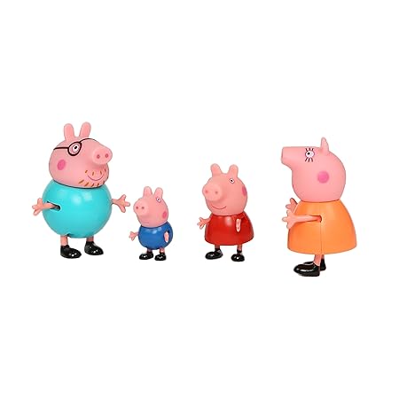 PEPPA PIG Toys Peppa's Family Animal Figure Set, 4 Family Figures, Preschool Toys for Girls & Boys 3 Years and Up, Birthday Gift Toys for Kids
