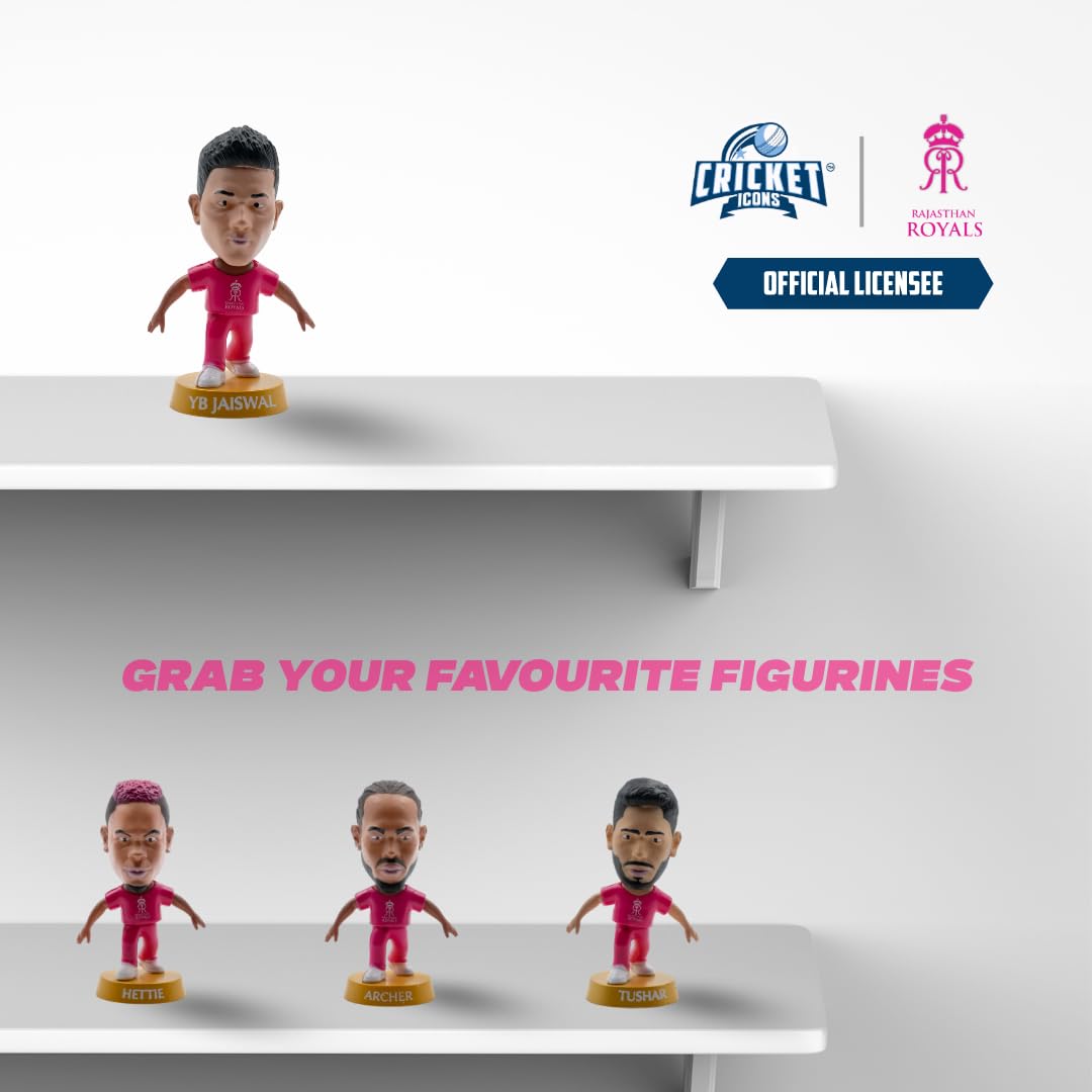 CRICKET ICONS Rajasthan Royals Versatile Team Collectible Figurine – Pack of 4, IPL Edition, Miniature Collectables with 360° Rotatable Heads – Sports Fan...