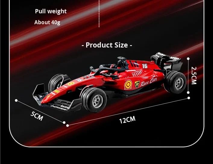 1:64 Die cast Metal F1 Mini RC Racing car with LED Lights | 2.4GHz Remote Control Car | 3 Speed Adjustable, USB Rechargeable RC Alloy Car for Kids & Adults Indoor/Outdoor Racing Red