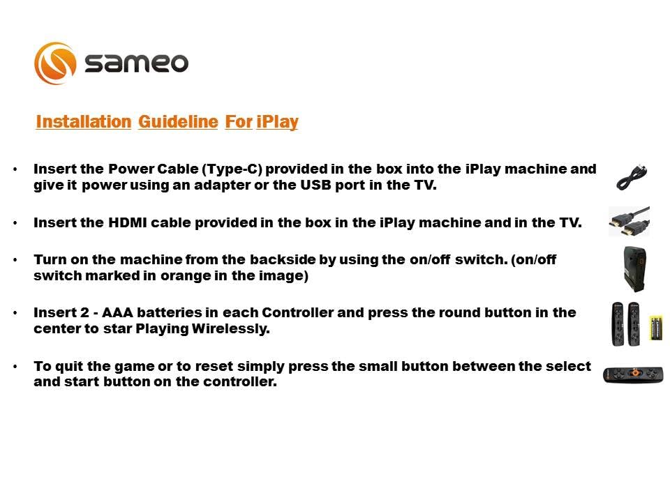Sameo I-Play 32-Bit Motion Video Gaming Console for TV, 1036 Built In Games, 5Y+
