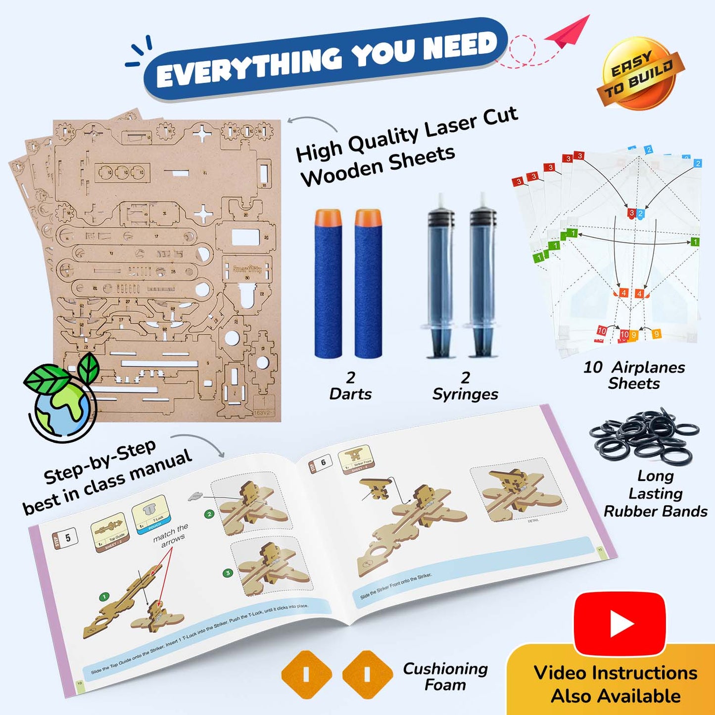 Hydraulic Plane Launcher | DIY STEM Construction Toy