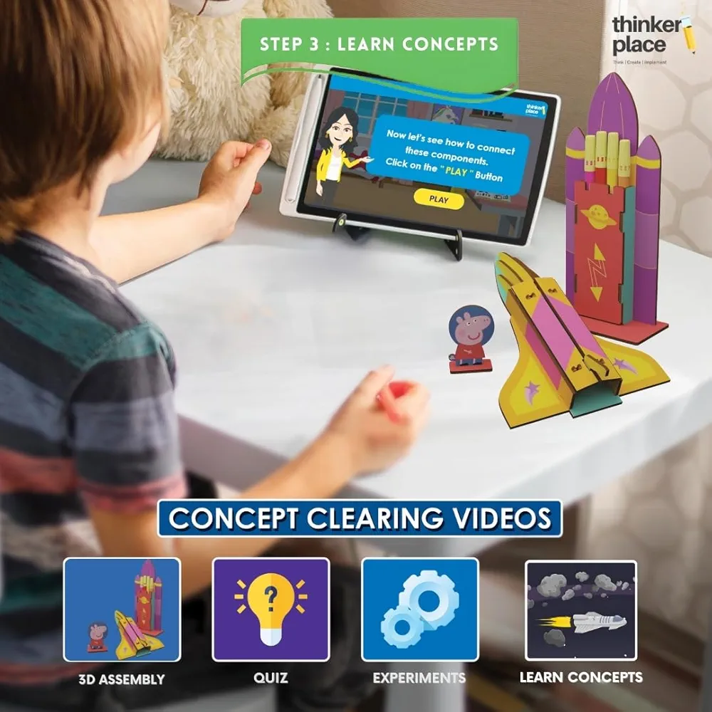 Thinker Place Peppa Pig DIY Space Shuttle Pen Stand Toy