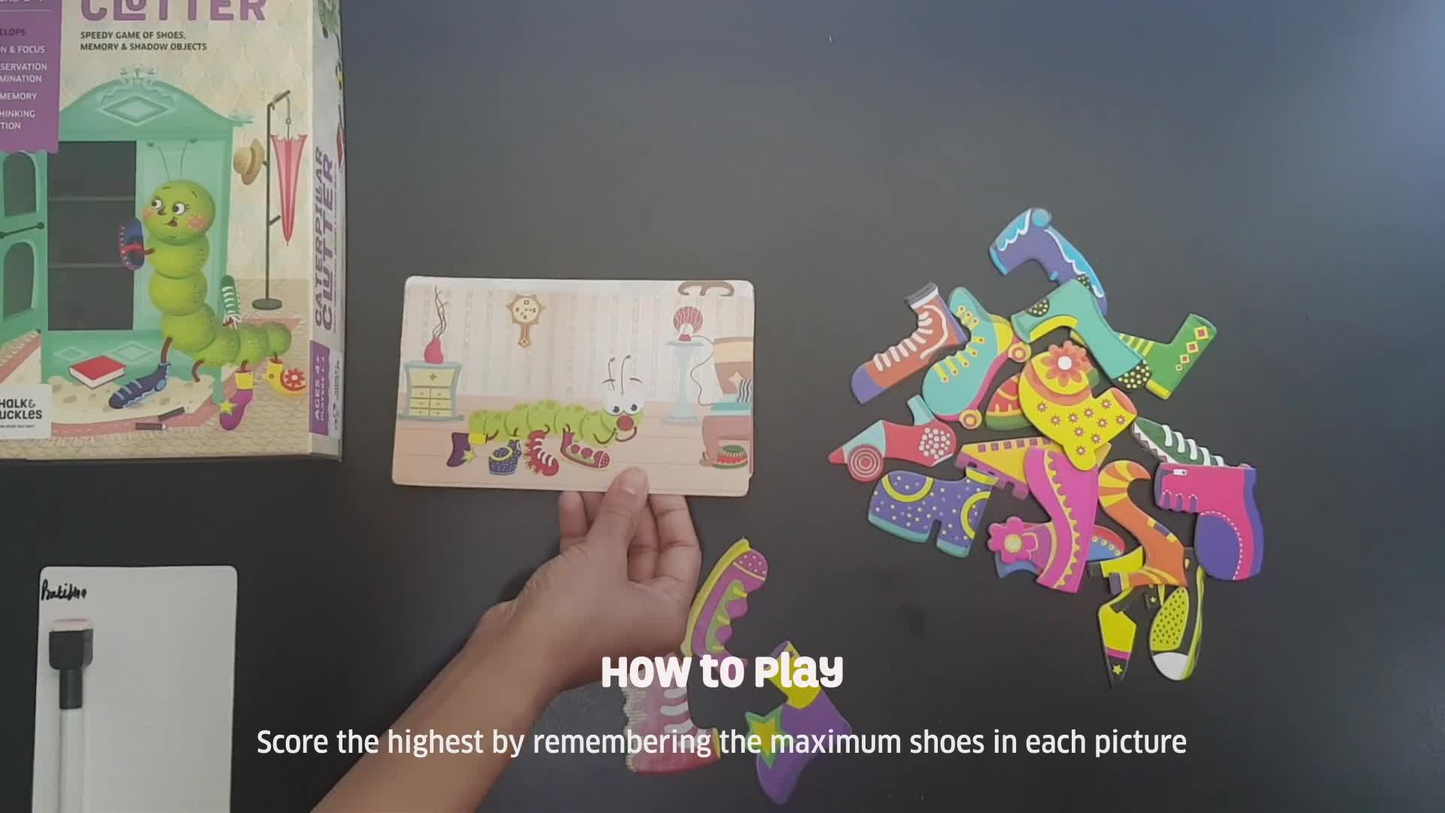 Chalk and Chuckles Caterpillar Clutter, Memory Matching Card Game