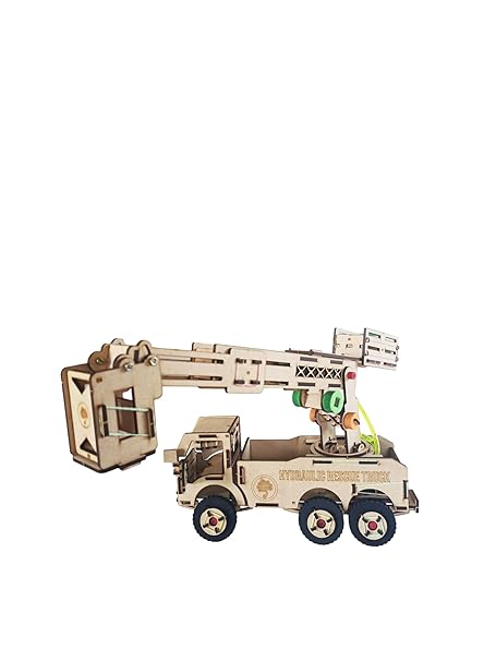 Mindtronix - DIY Hydraulic Rescue Truck - STEM Educational Construction Activity Kit for Kids