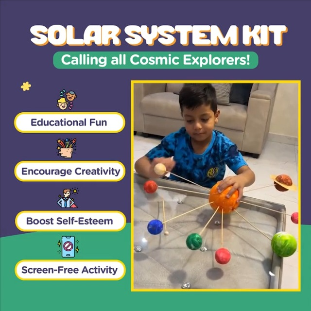 Kalakaram DIY Solar System Kit, Paint and Assemble Solar System Model Kit
