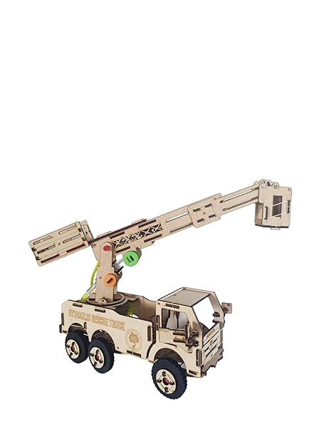 Mindtronix - DIY Hydraulic Rescue Truck - STEM Educational Construction Activity Kit for Kids
