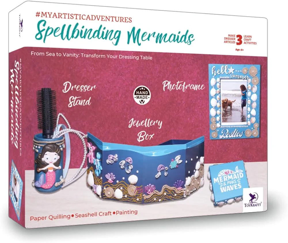 TOYKRAFTT 3-in-1 Craft Kit for Kids| Mermaid themed Kit