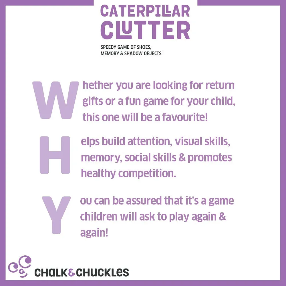Chalk and Chuckles Caterpillar Clutter, Memory Matching Card Game