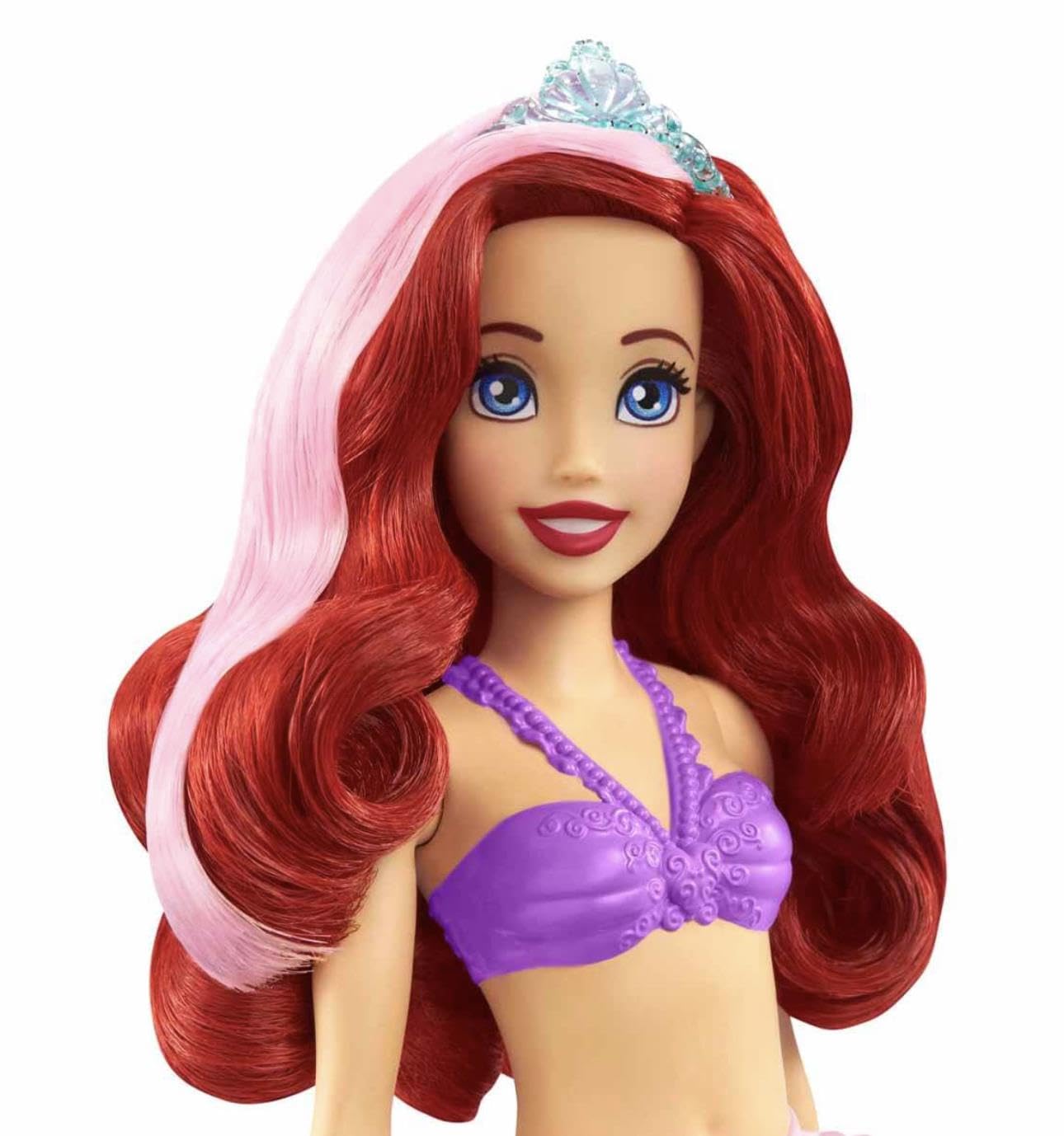 Disney Mattel Princess Toys, Ariel Mermaid Doll with Color-Change Hair and Tail, Color Splash Water Toy Inspired by The Movie