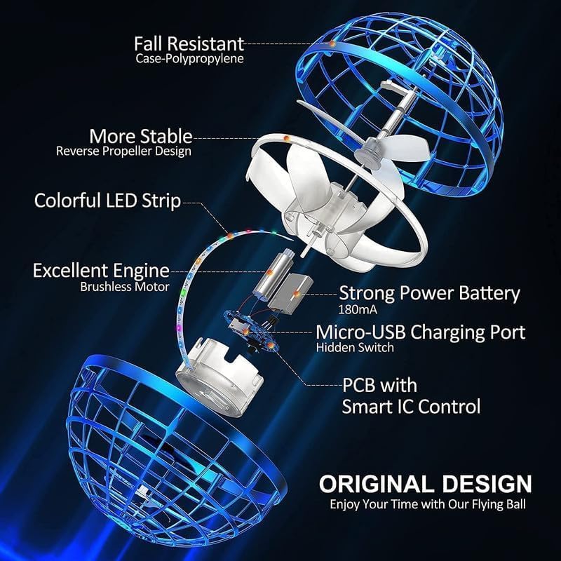 Flying Ball Boomerang Magic Balls Flying Spinner Fidget Toys Children USB Rechargeable Built-in RGB Lights 360?Rotating Magic Controller, Multicolor