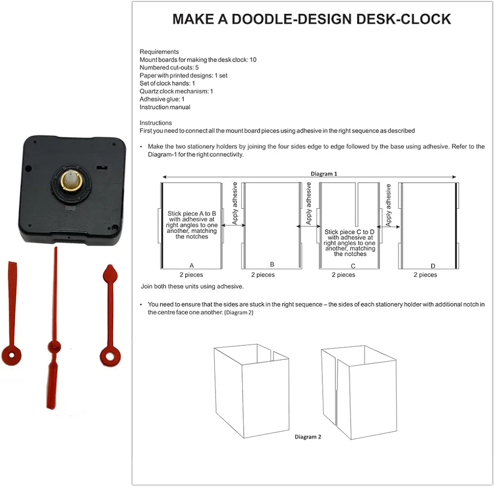 ToyKraft Doodle Desk Clock, Doodle Art Kit for Kids