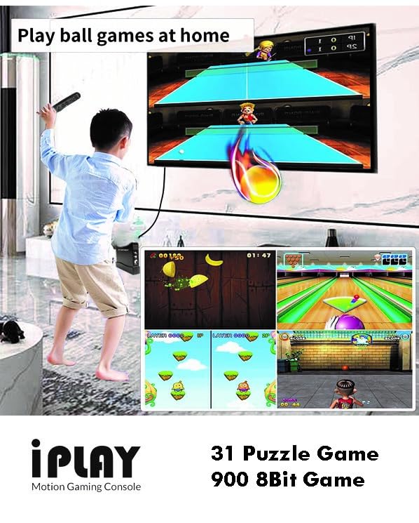 Sameo I-Play 32-Bit Motion Video Gaming Console for TV, 1036 Built In Games, 5Y+