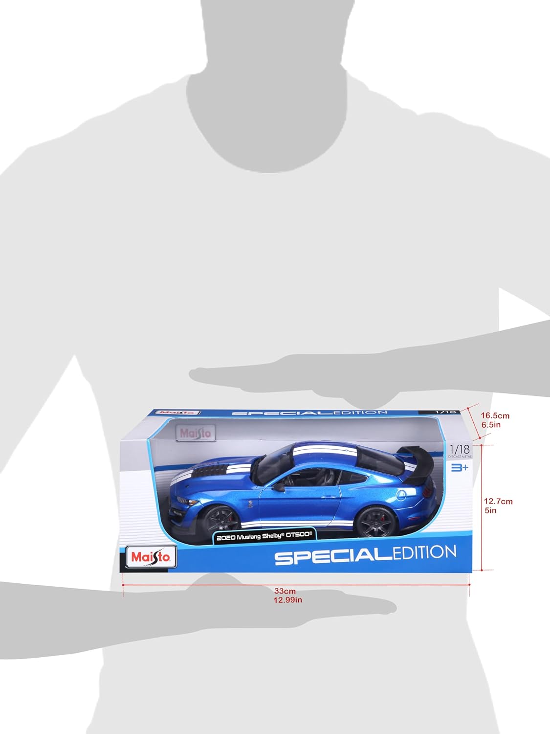 Maisto 2020 Shelby Gt500 Mustang Blue 1/18