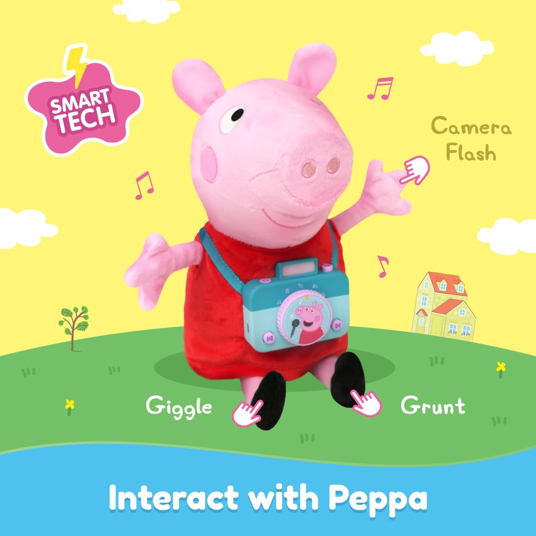 PlayShifu Singing & Talking Smart Peppa for Ages 3+ - Peppa Pig Soft & Cuddly Plush | Unlimited Content | Bedtime Stories | Sing-Along Stories | Pretend Play | Bluetooth connectivity