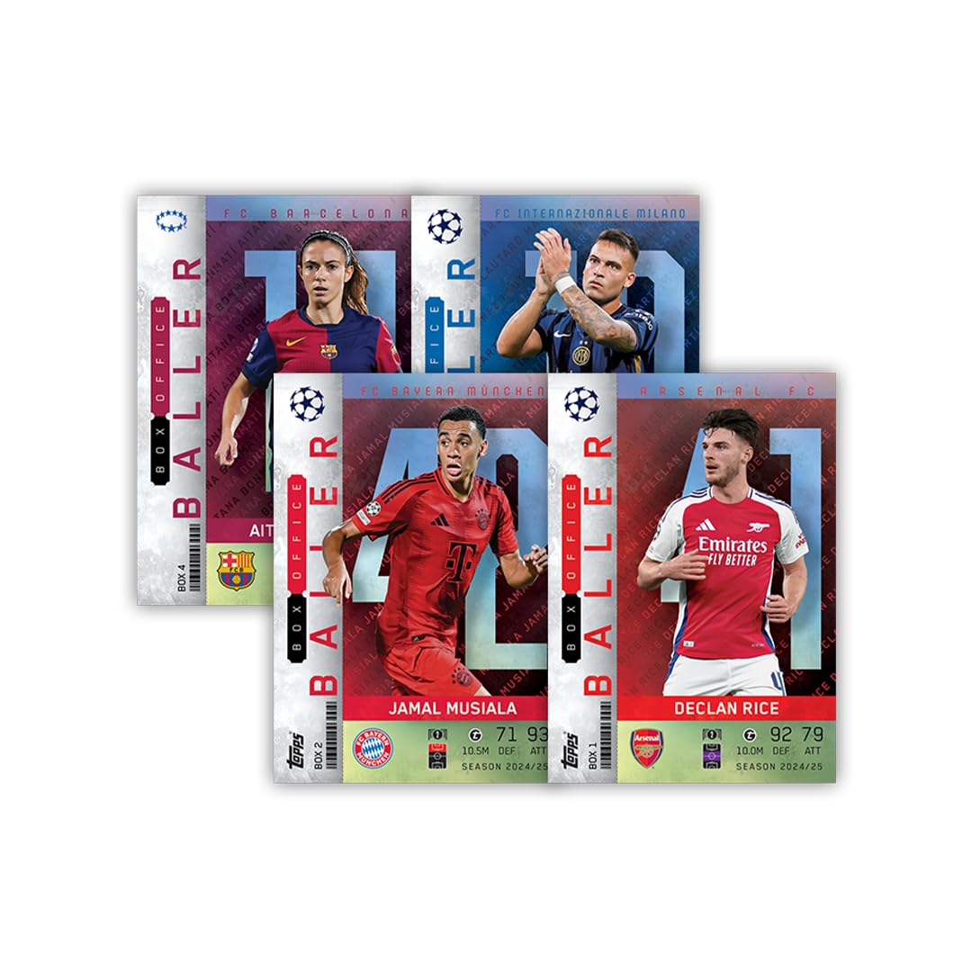 Topps UCL & WUCL Match Attax Extra 2025 Trading & Collectible Card Game (Mega Tin #1 - Box Office Ballers)