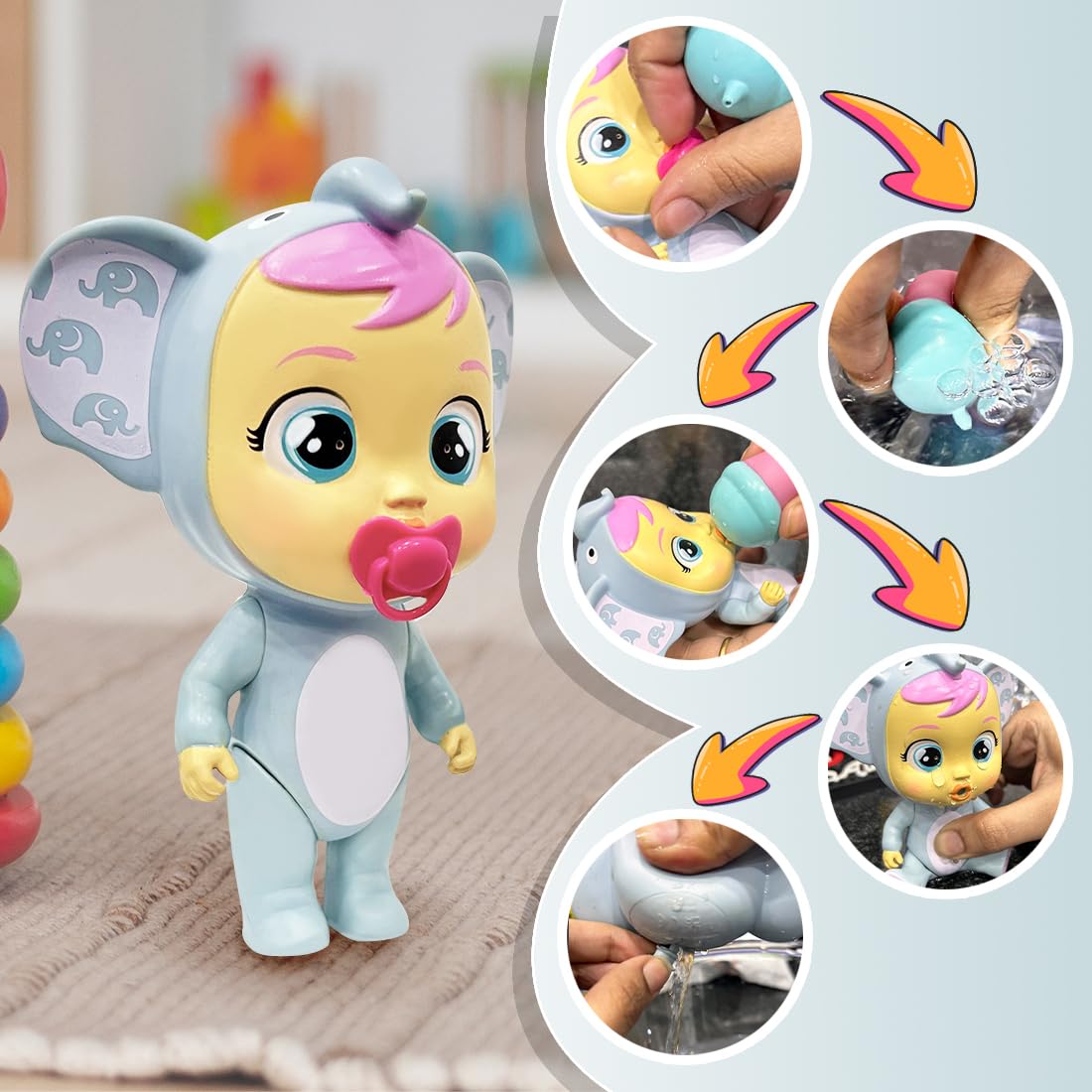Cry Babies Magic Tears Doll for Girls Pretend Play Toys for Kids Above 3 Years Real Tears Cry Baby, Pack of 1 - Mixed Character