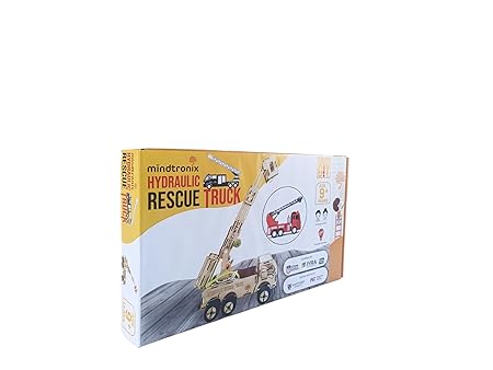 Mindtronix - DIY Hydraulic Rescue Truck - STEM Educational Construction Activity Kit for Kids