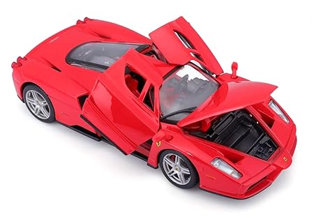 Bburago - 1/24 Scale Model Compatible with Enzo Ferrari 2005 with Acrylic Box (Red)