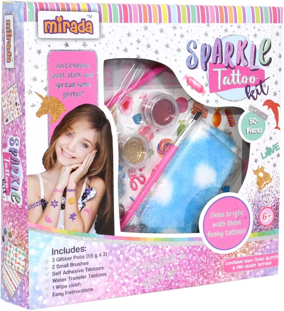 Mirada Sparkle Tattoo Kit Nail Art Kit for Girls