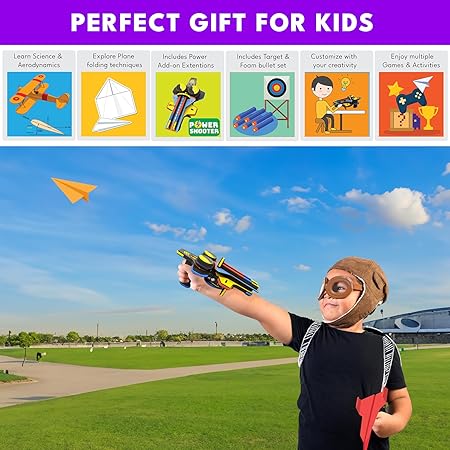 Be Cre8v Motorized Plane Launcher & Power Shooter Kit