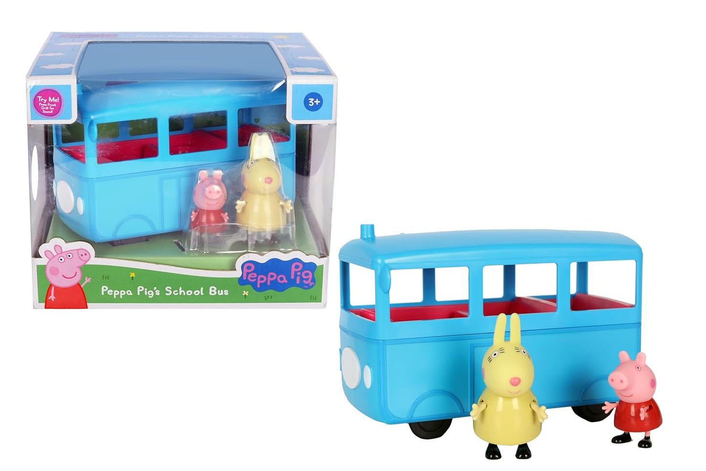 PEPPA PIG Peppa's School Bus Playset with Sound Effects, Includes 2 Figures, Preschool Toy for Girls and Boys 3 Years and Up, Birthday Gift Toys for Kids