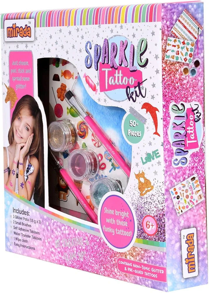 Mirada Sparkle Tattoo Kit Nail Art Kit for Girls
