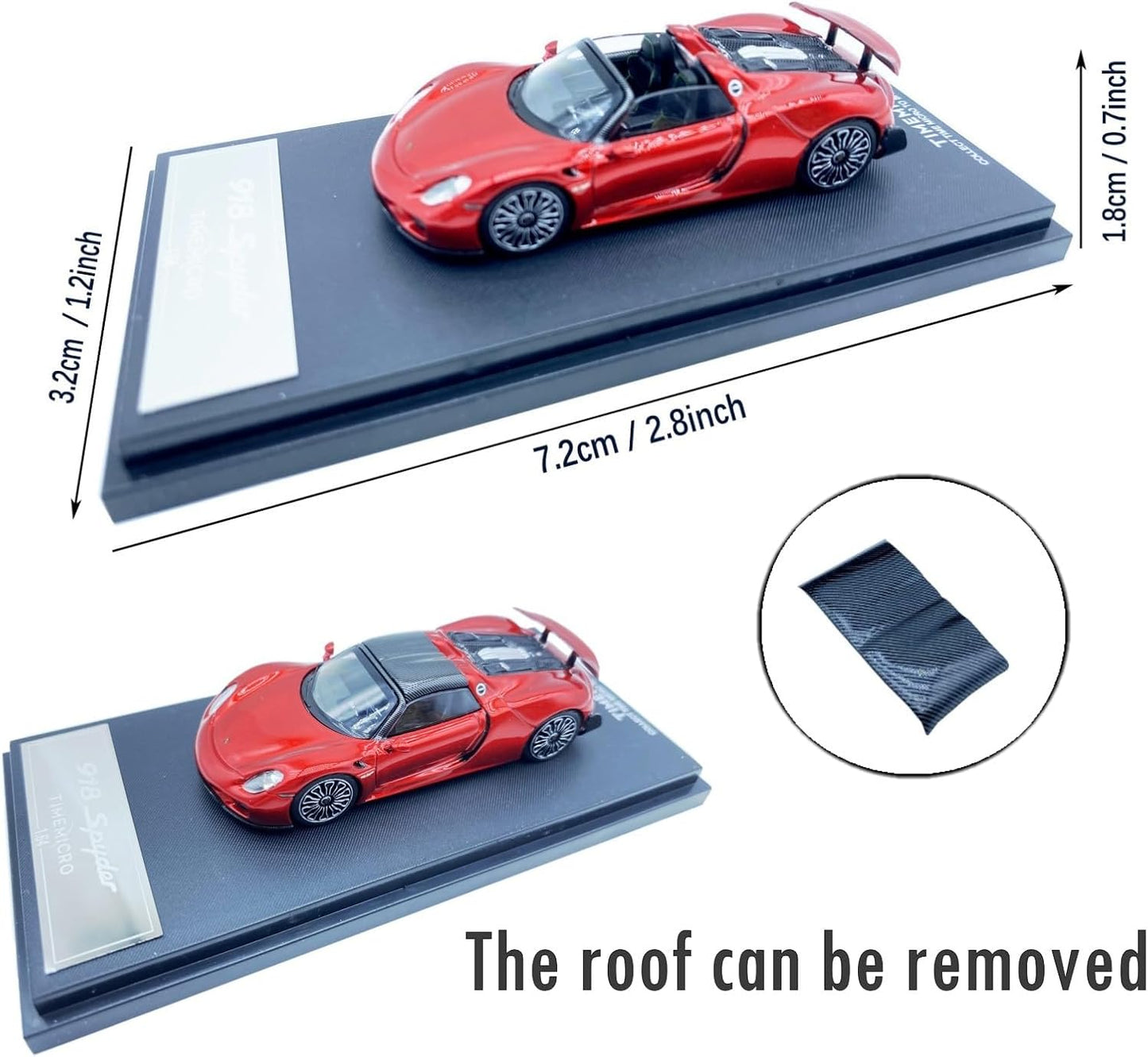 TIMEMICRO Porsche 918 Spyder 1:64 Scale Die Cast Model Car