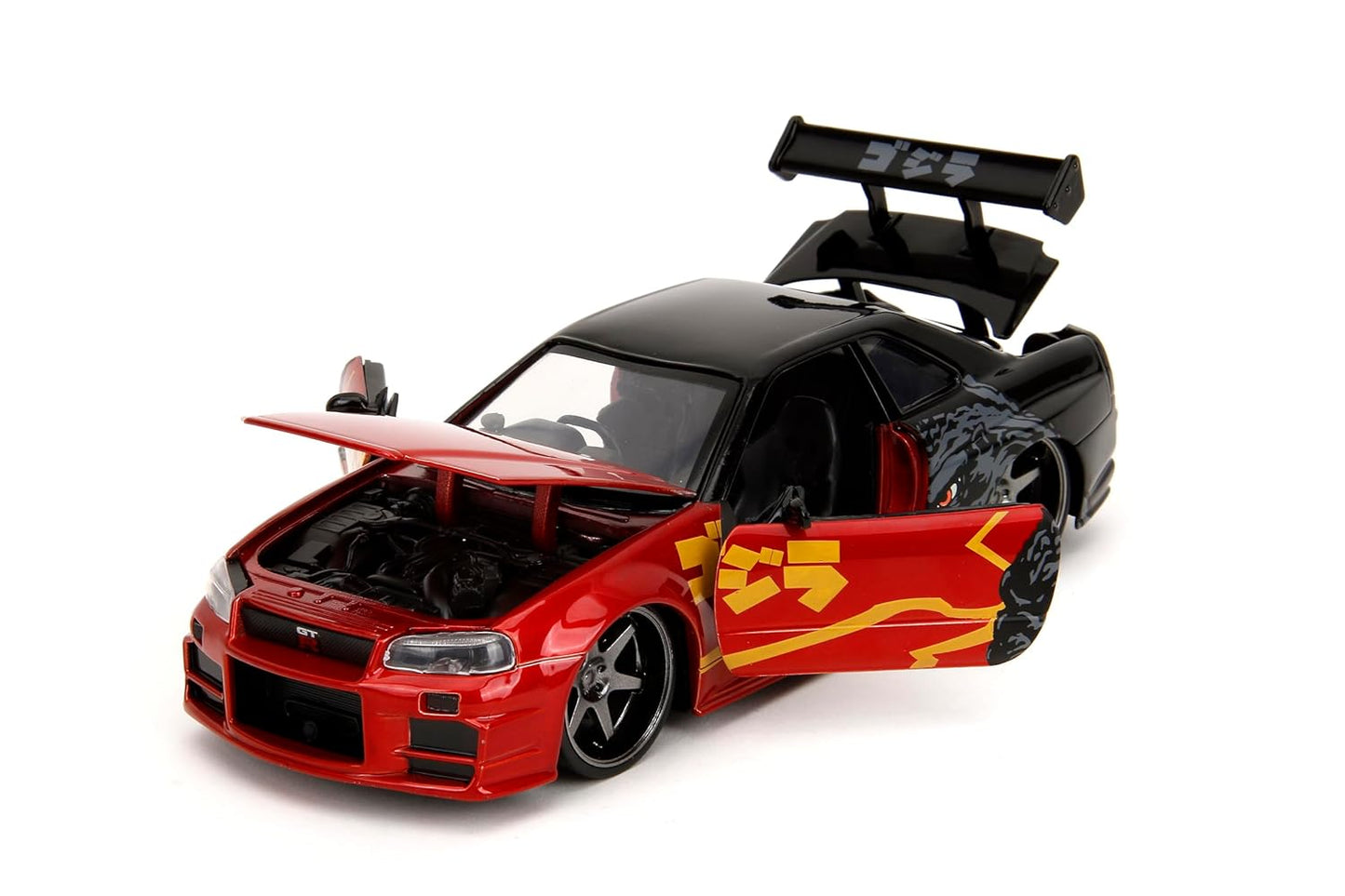 Jada 1:24 2002 Nissan Skyline GT-R (R34) Godzilla with Japanese Graphics