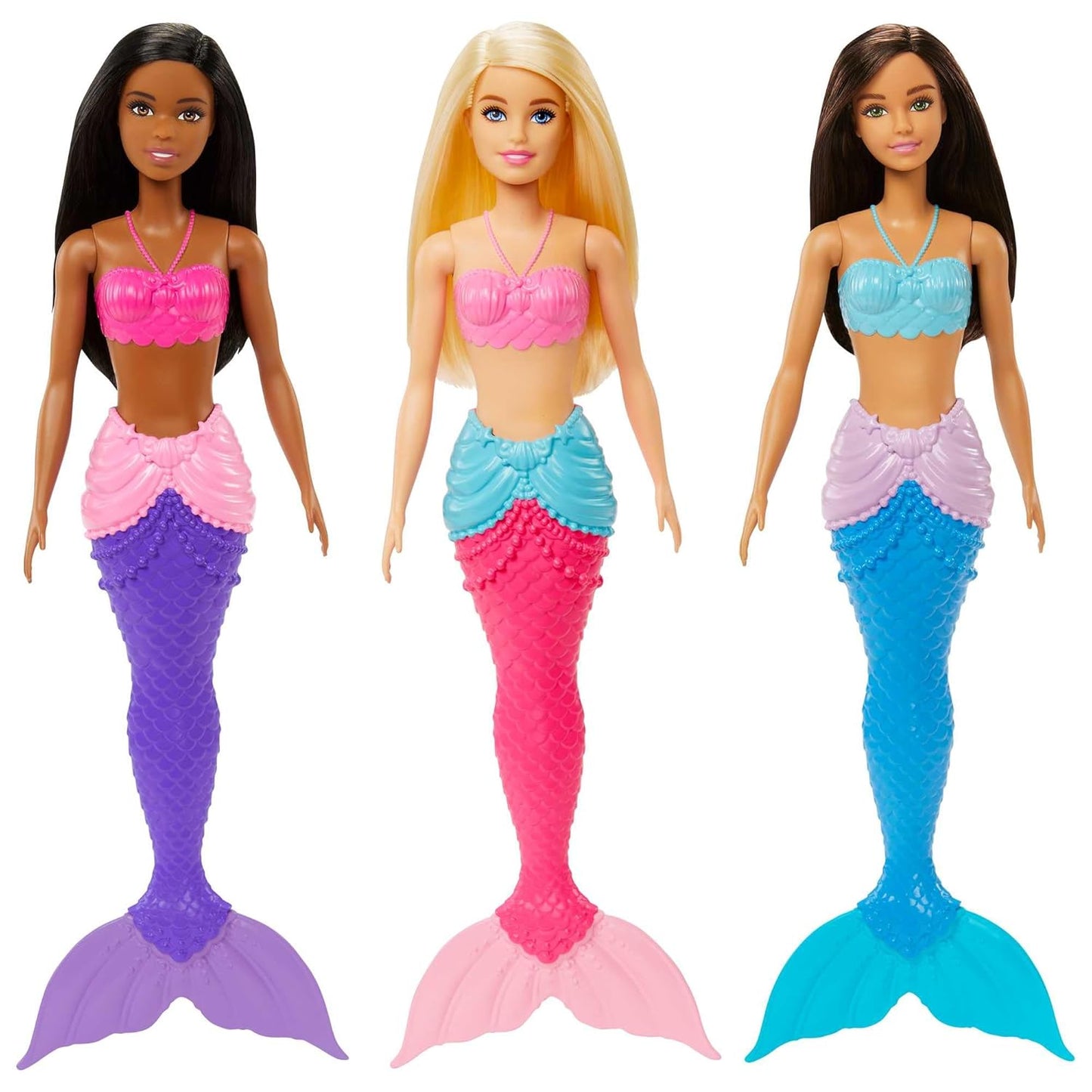 Barbie Dreamtopia Mermaid Doll (Brunette) with Multi-Colored Mermaid Tail