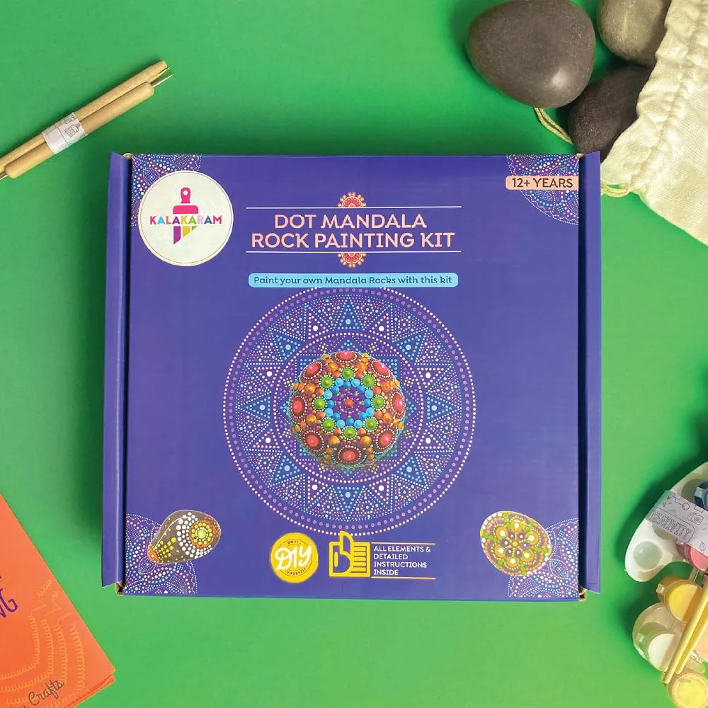 Kalakaram Dot Mandala Rock Painting Kit | DIY Art Kit