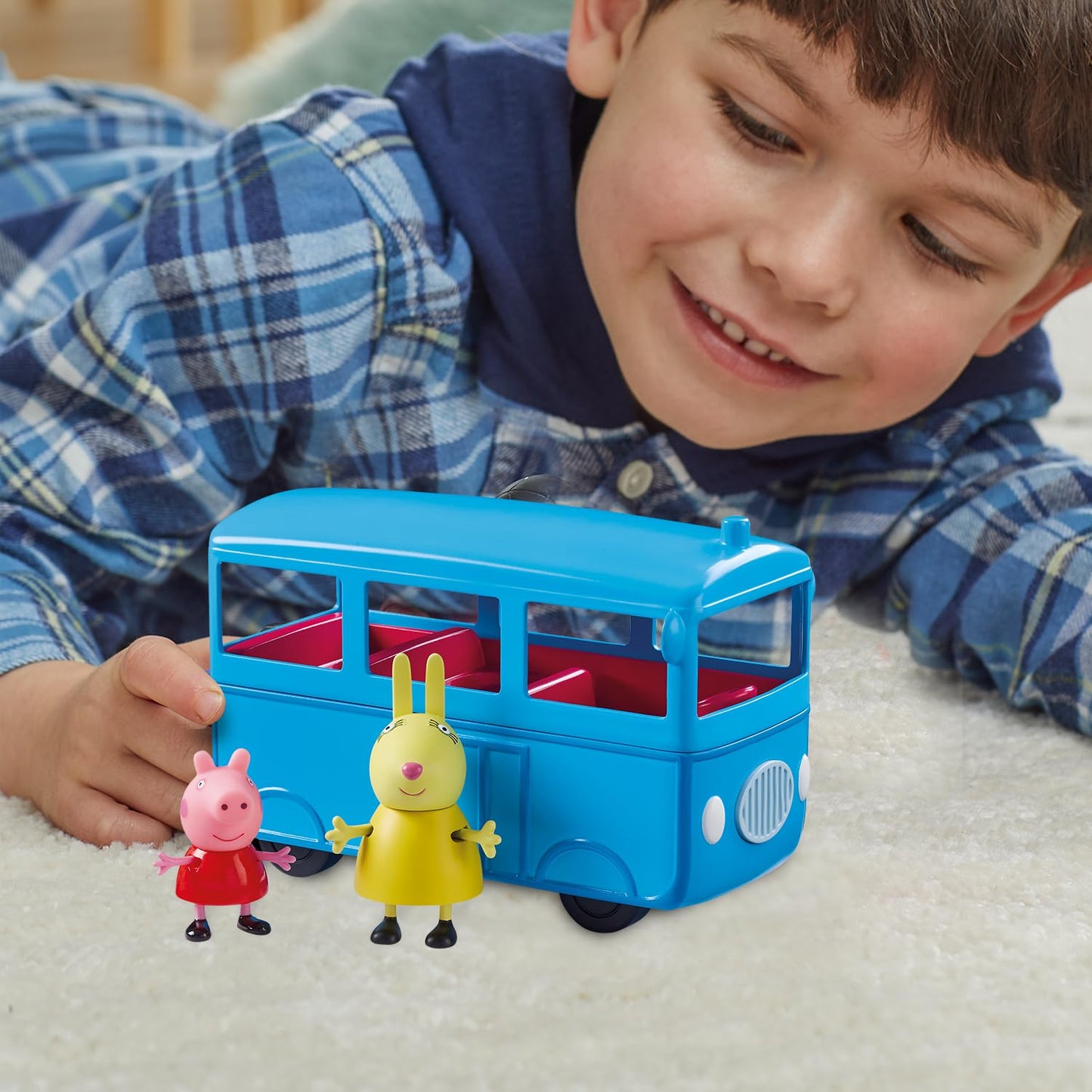 PEPPA PIG Peppa's School Bus Playset with Sound Effects, Includes 2 Figures, Preschool Toy for Girls and Boys 3 Years and Up, Birthday Gift Toys for Kids
