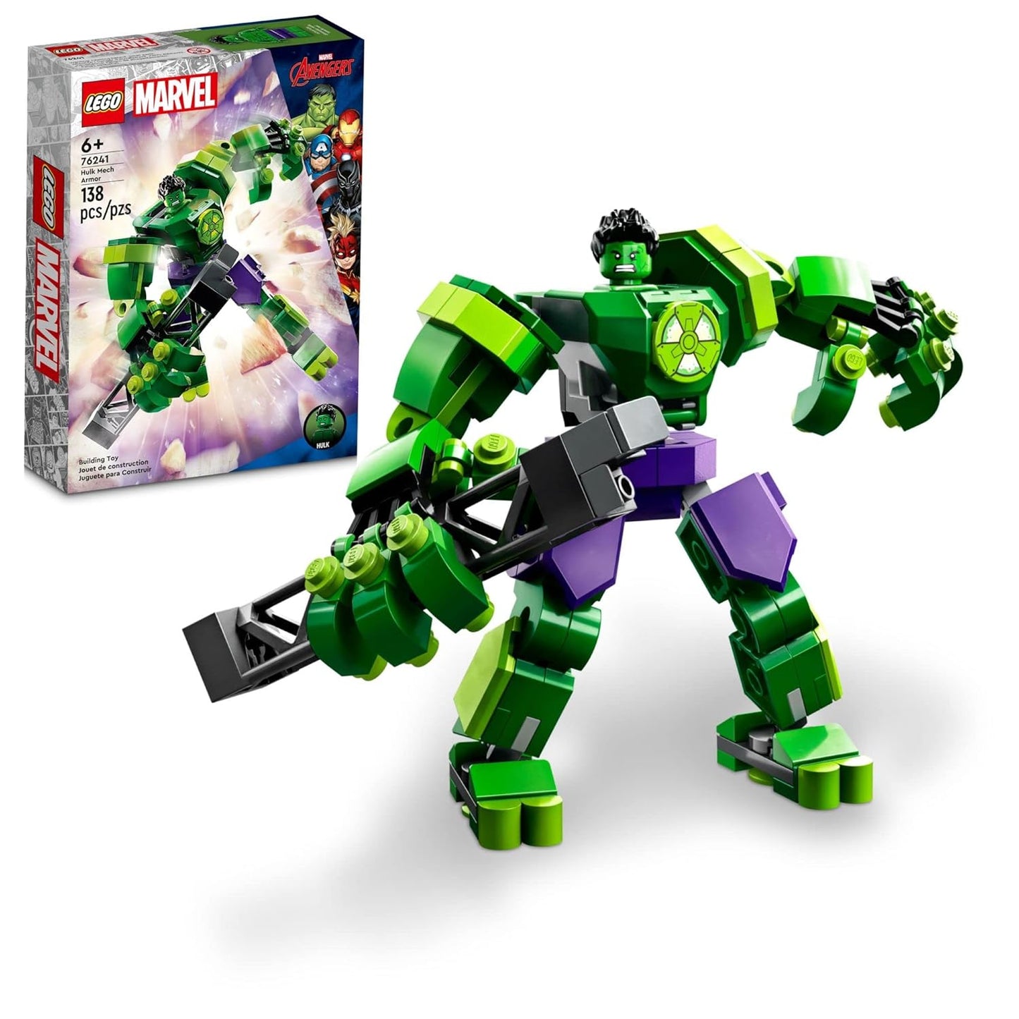LEGO Marvel Hulk Mech Armour 76241 Building Toy Set (138 Pieces)