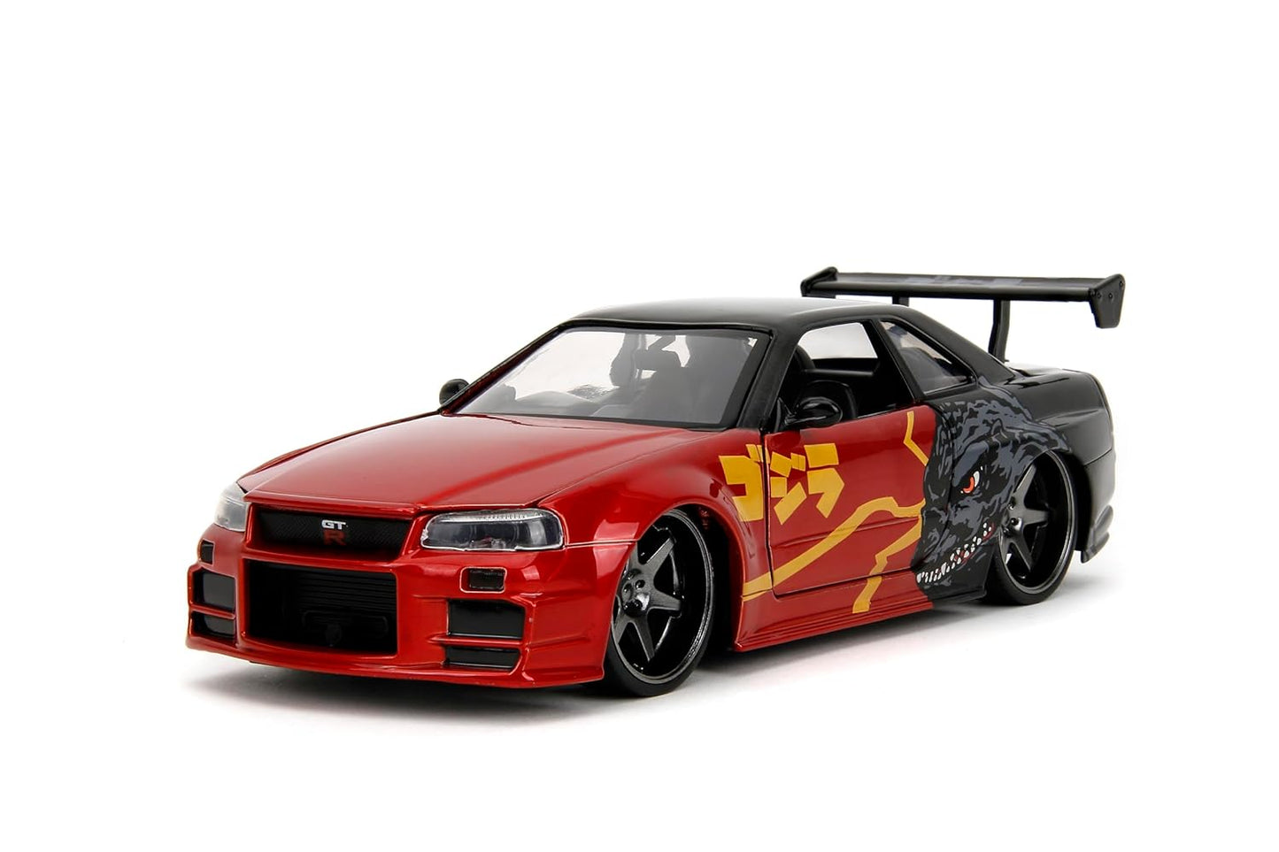 Jada 1:24 2002 Nissan Skyline GT-R (R34) Godzilla with Japanese Graphics