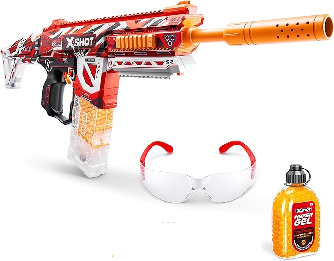 XSHOT Hyper Gel HPG-700 Blaster, Semi and Fully Automatic Gel Blaster & 20,000 Hyper Gel Pellets, 700 Capacity Mag, Eyewear, Up by ZURU